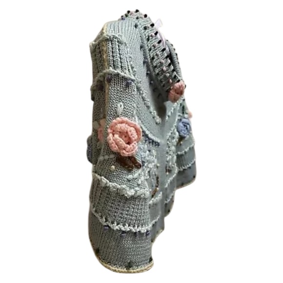 Vintage Lord and Taylor Wool Blend Knit Poncho Cape Shawl Capelet Cottage Granny - Picture 3 of 16